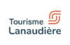 Logo de Tourisme Lanaudière en bleu et orange sur fond blanc